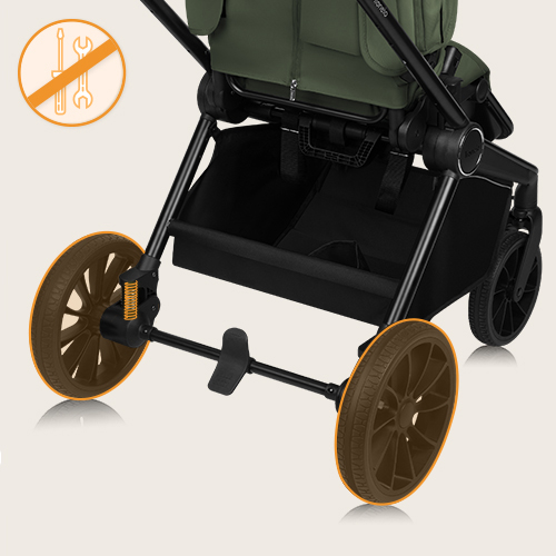 Lionelo Mika Plus 2w1 Green Olive — Wózek wielofunkcyjny